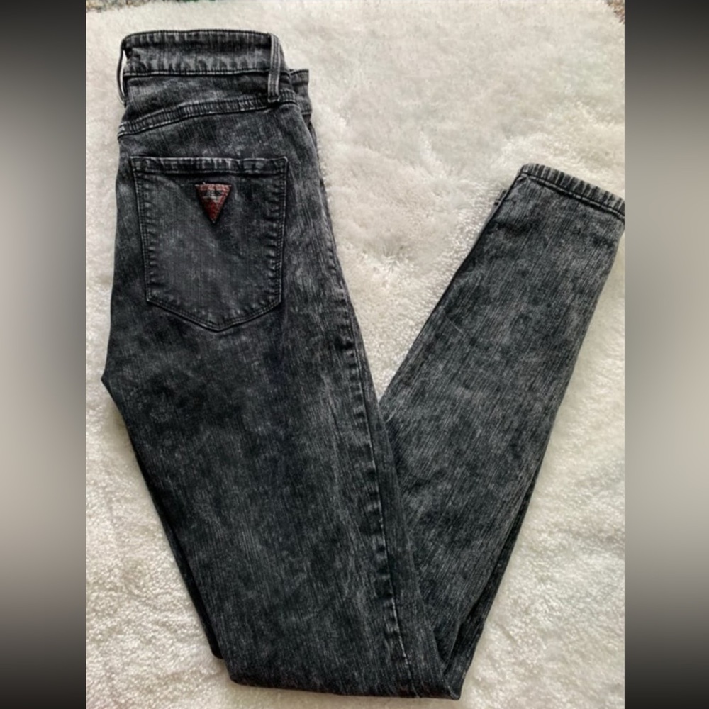 Guess 1981 Power Skinny Acid Wash Jeans
